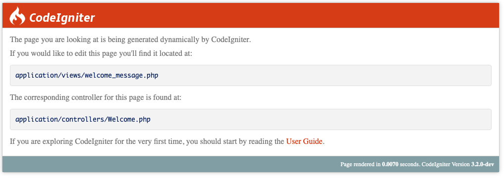 CodeIgniterのウェルカムページ